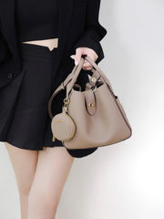 Lajoe Togo Genuine Leather Cellant Bucket Bag