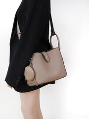 Lajoe Togo Genuine Leather Cellant Bucket Bag