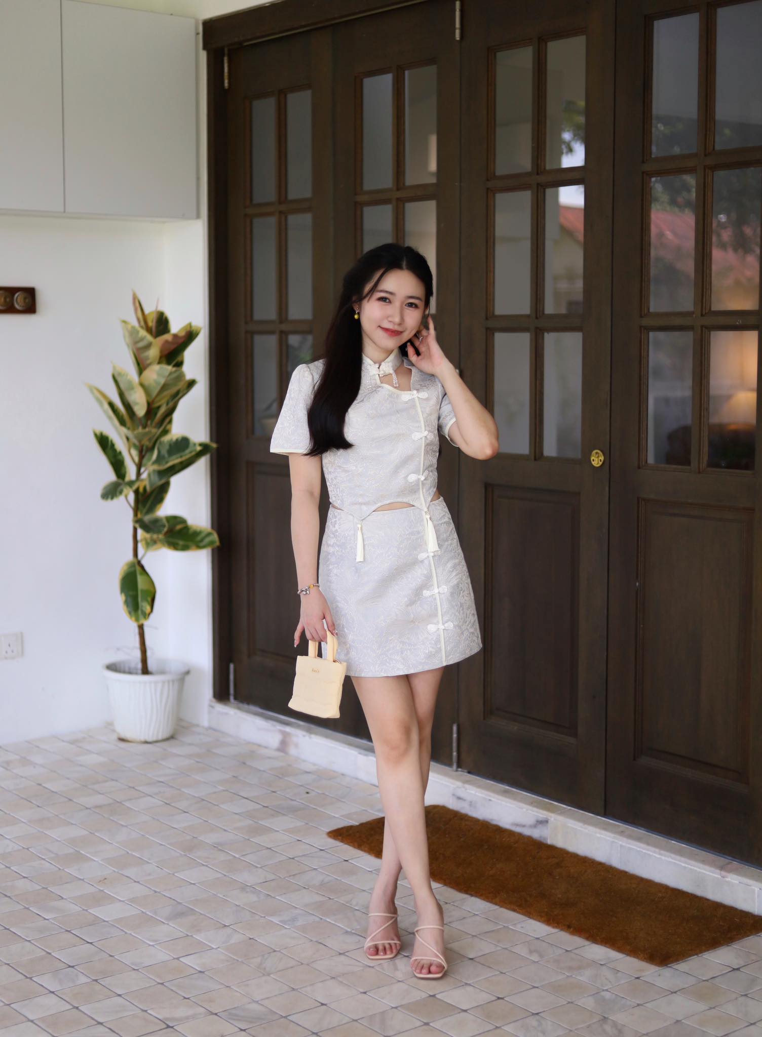 Sky Bloom Modern Cheongsam - SKIRT