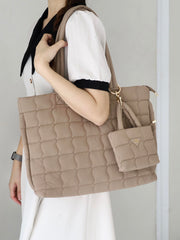 Toffee Puffy Tote Bag