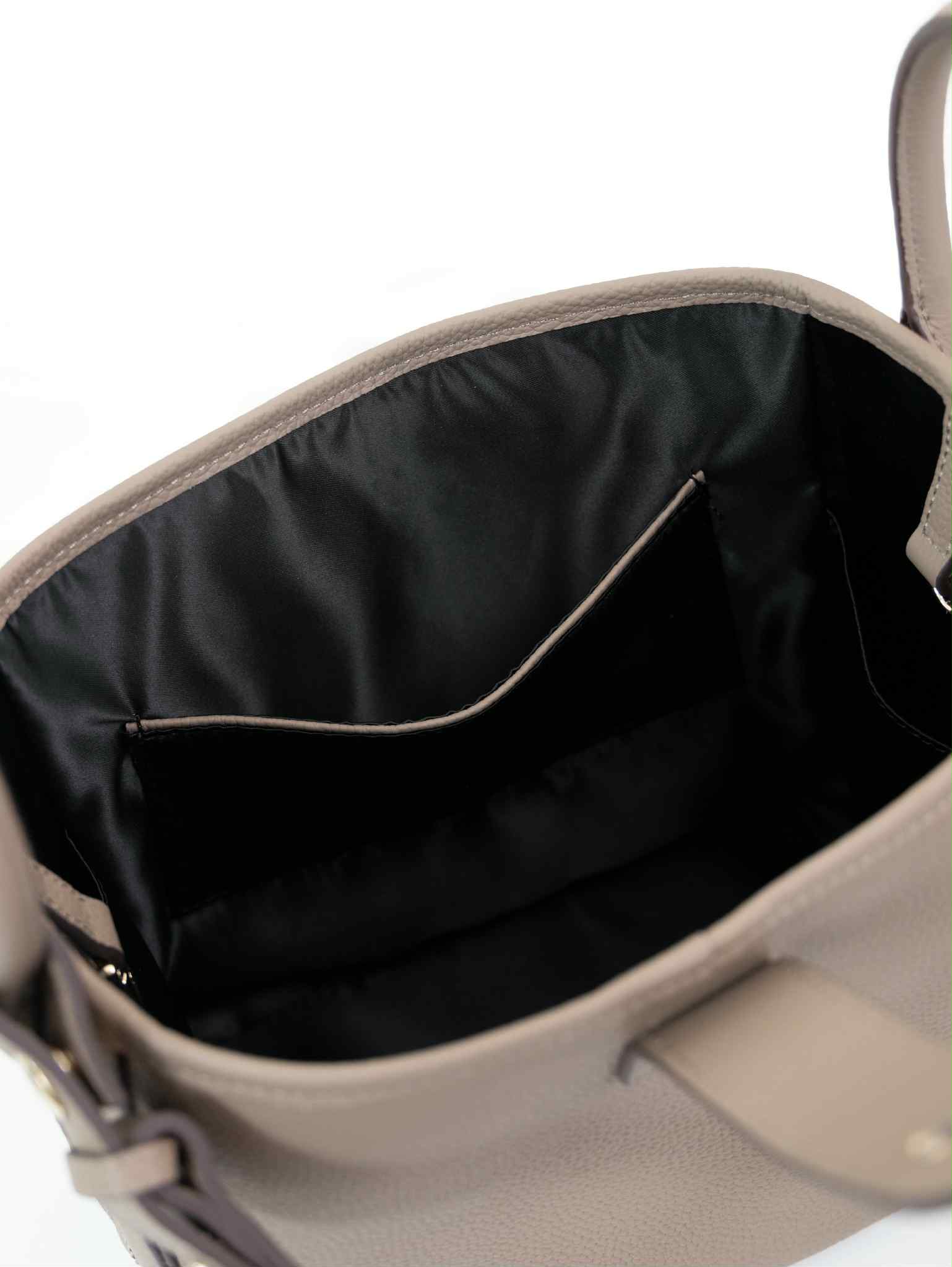 Lajoe Togo Genuine Leather Cellant Bucket Bag