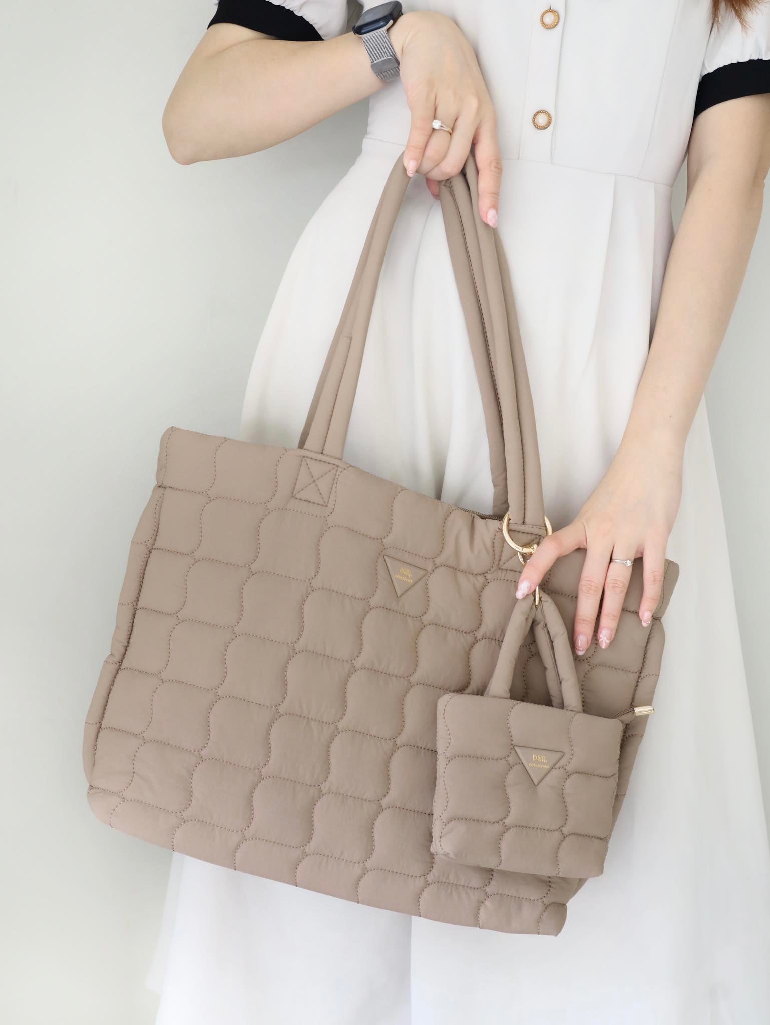 Toffee Puffy Tote Bag