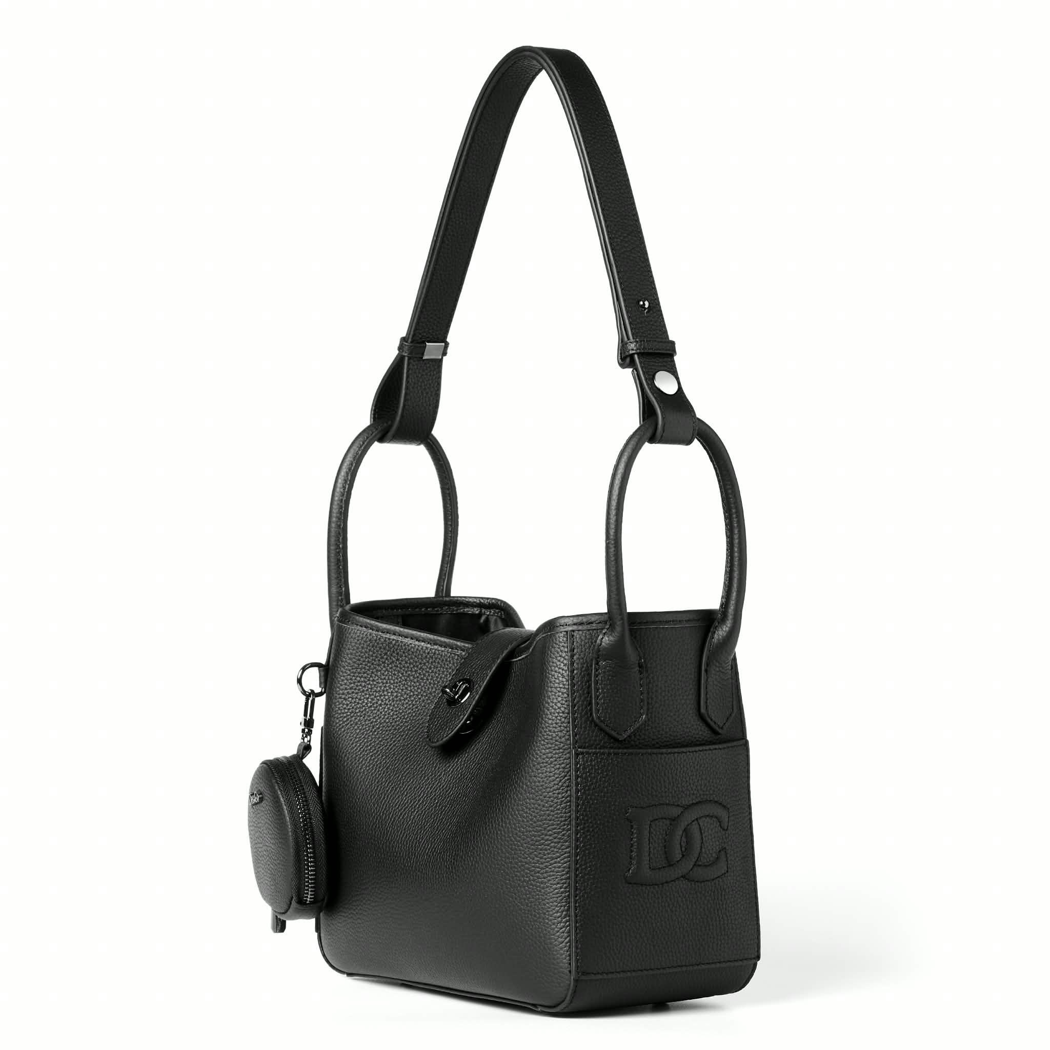 Lajoe Togo Genuine Leather Cellant Bucket Bag