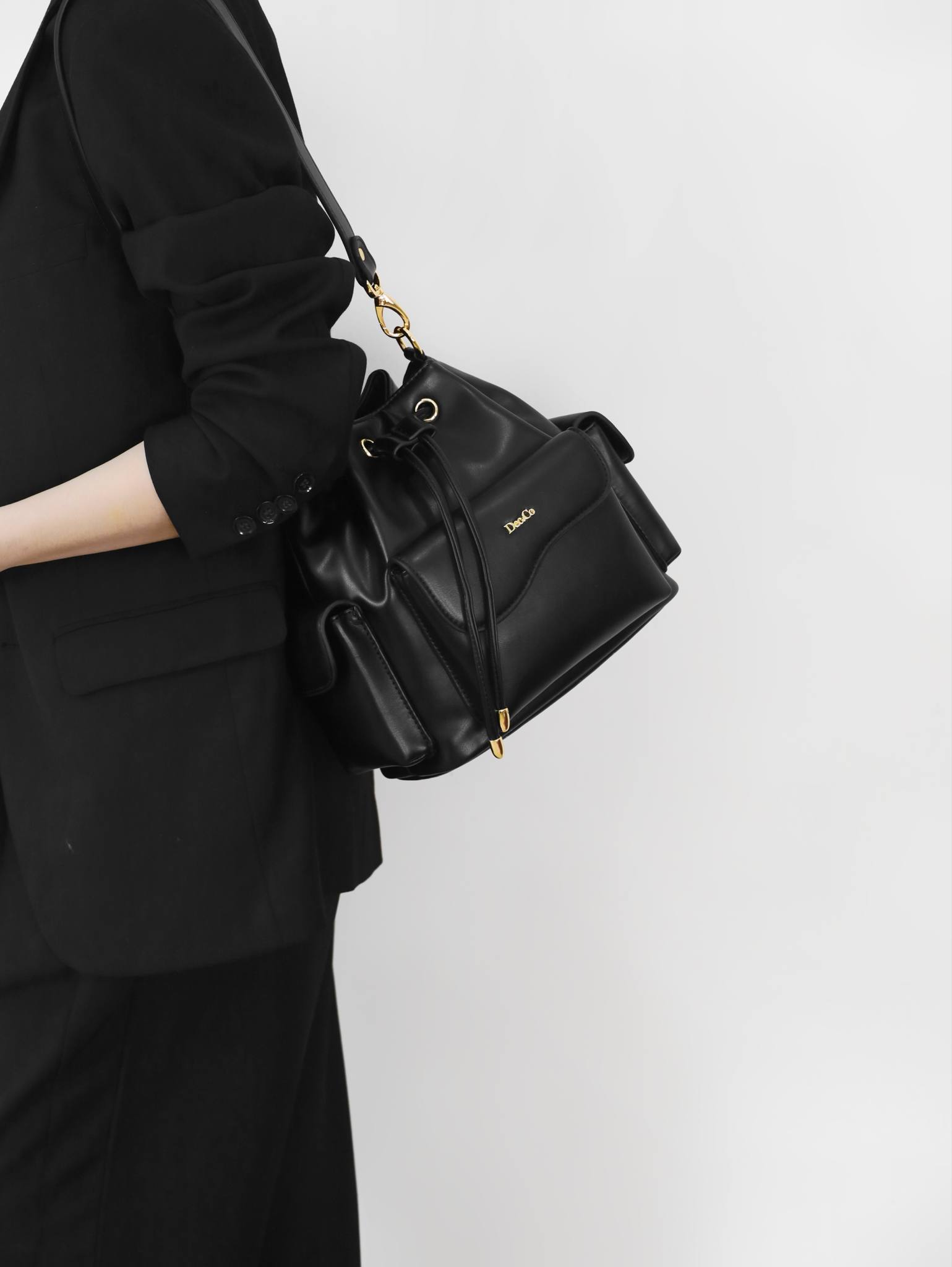 Anelie Multi-Pocket Bucket Bag