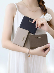 Hazel Genuine Leather Short Wallet