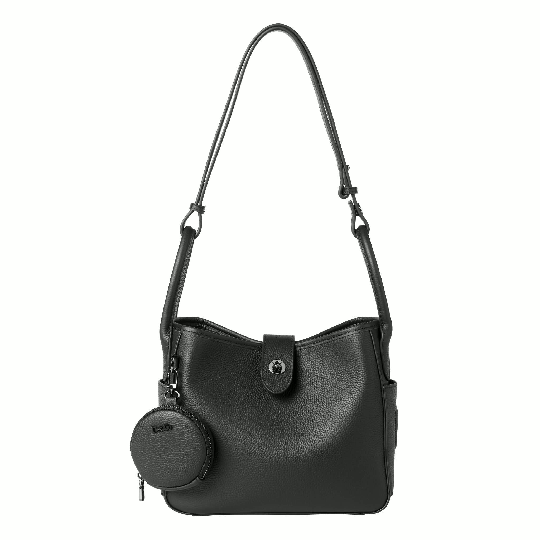Lajoe Togo Genuine Leather Cellant Bucket Bag