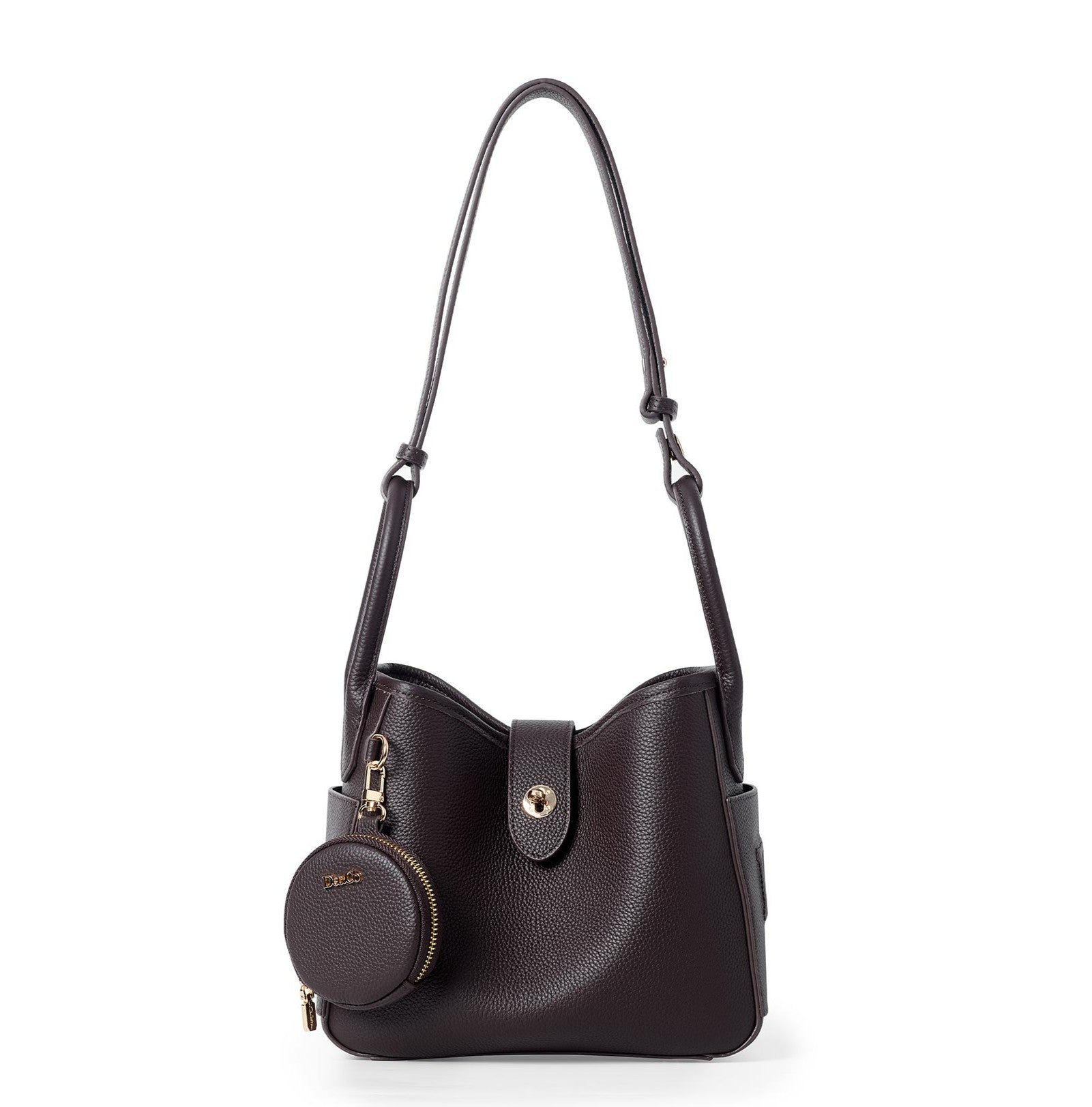 Lajoe Togo Genuine Leather Cellant Bucket Bag