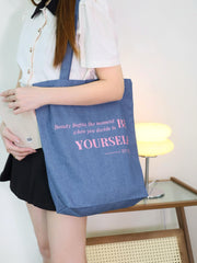 Denim Embroidery Canvas Bag