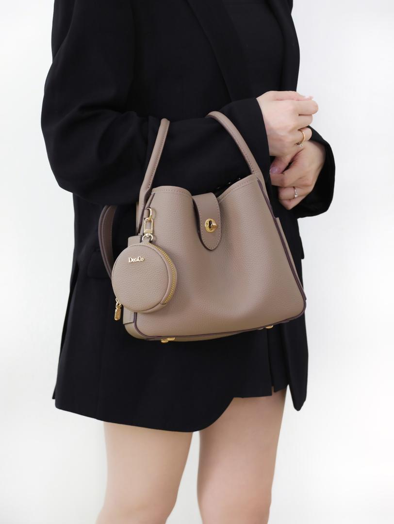 Lajoe Togo Genuine Leather Cellant Bucket Bag