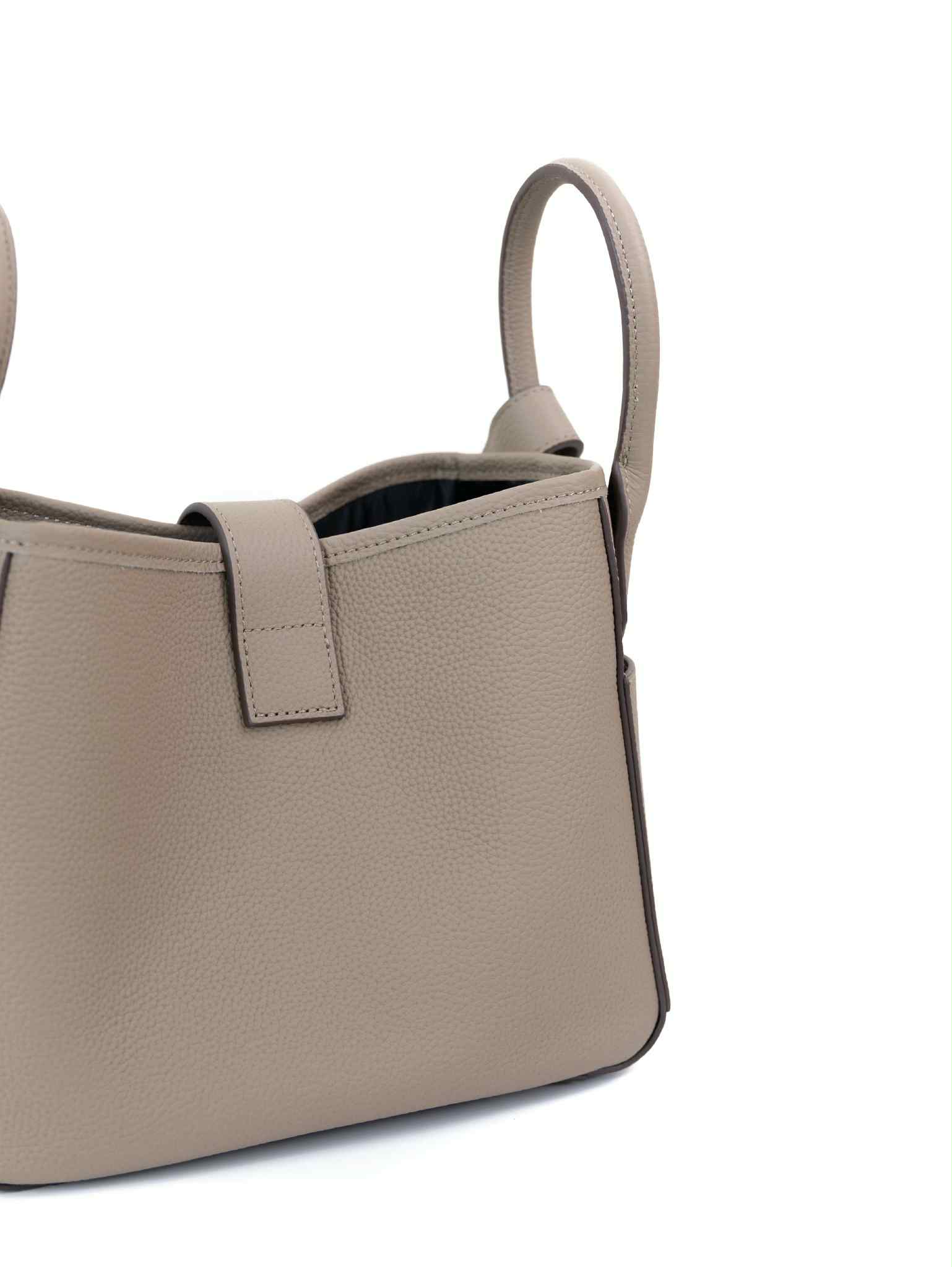 Lajoe Togo Genuine Leather Cellant Bucket Bag