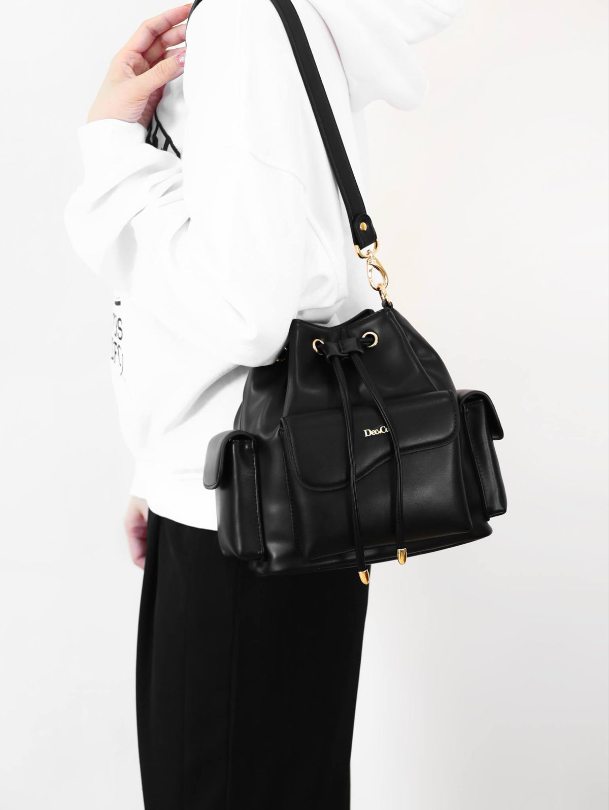 Anelie Multi-Pocket Bucket Bag