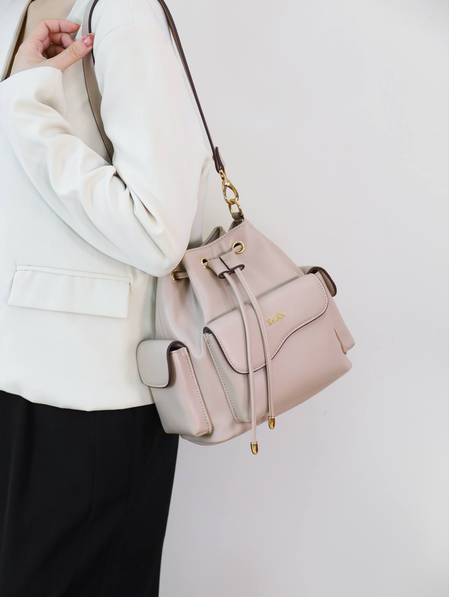 Anelie Multi-Pocket Bucket Bag