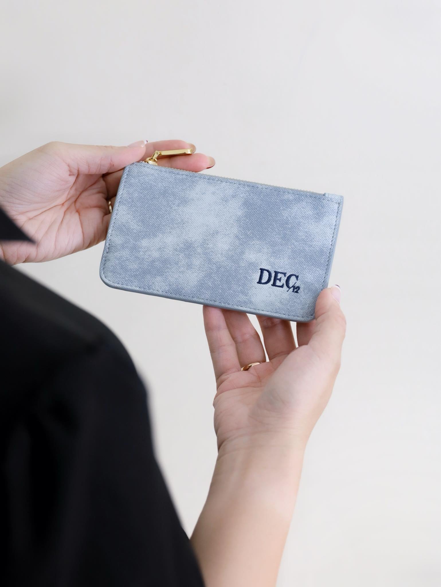 Rhys Denim-Style Leather Mini Wallet