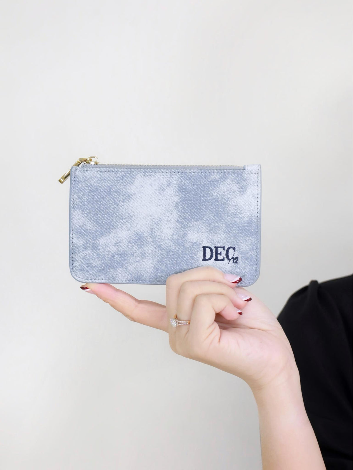 Rhys Denim-Style Leather Mini Wallet