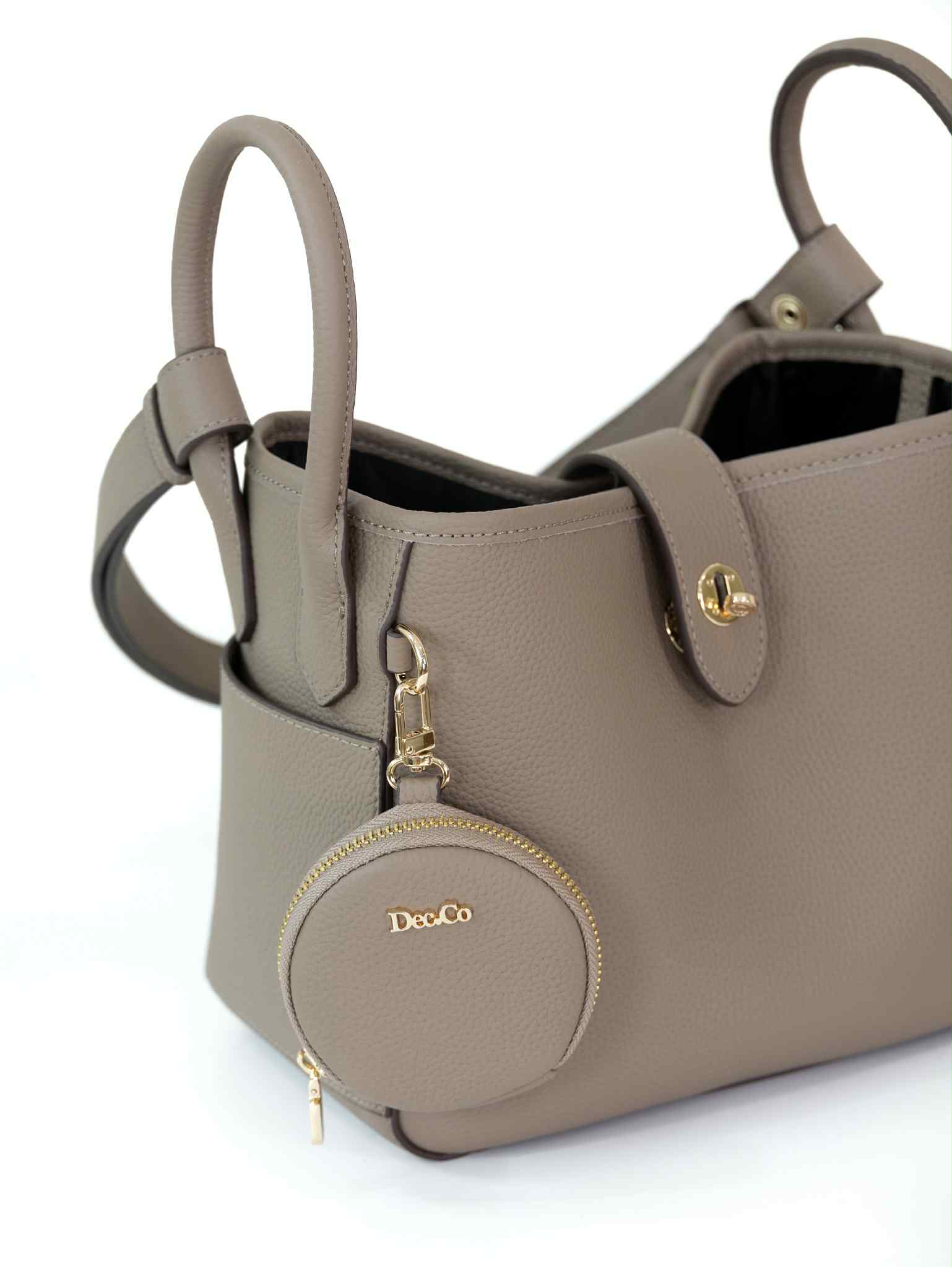 Lajoe Togo Genuine Leather Cellant Bucket Bag