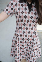 Load image into Gallery viewer, Old School Argyle Pattern V Collar Dress