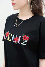 Load image into Gallery viewer, Cotton Embroidery Oversize Logo Tee