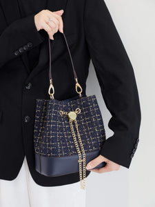 Qiera Tweed Bucket Bag
