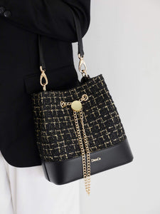 Qiera Tweed Bucket Bag